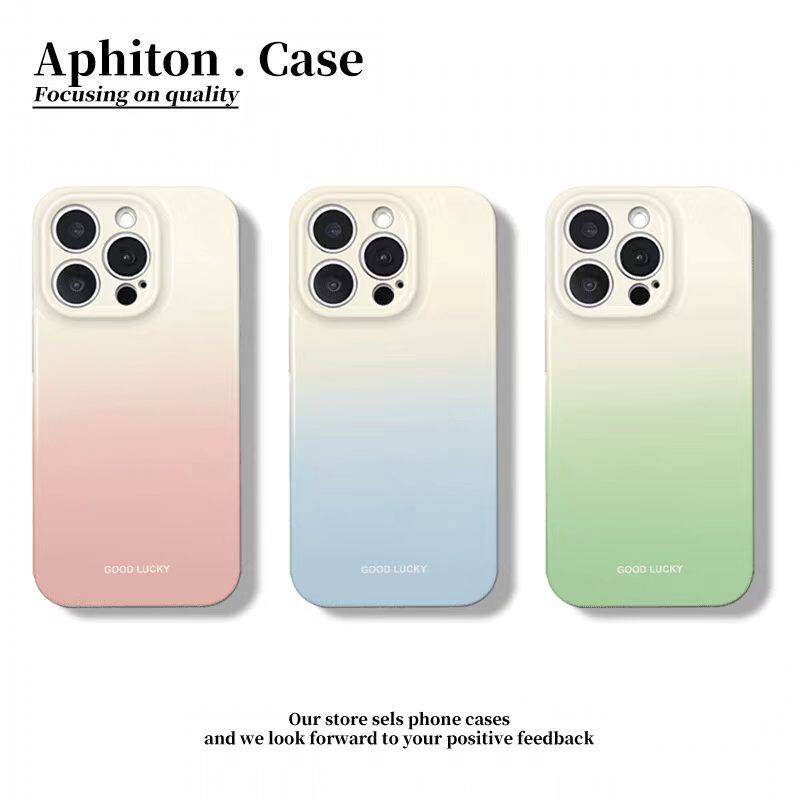 渐变晕染英文适用苹果17手机壳iPhone16promax华为mate60新款Pura80菲林70简约vivox300女reno15防摔小米荣耀