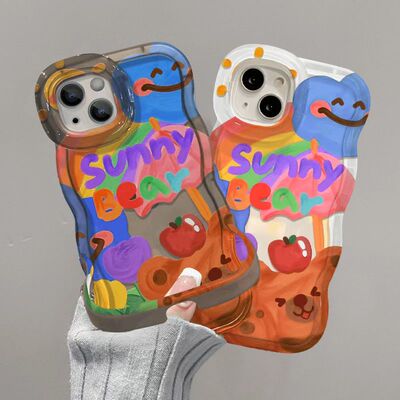 小熊双支架适用苹果15手机壳