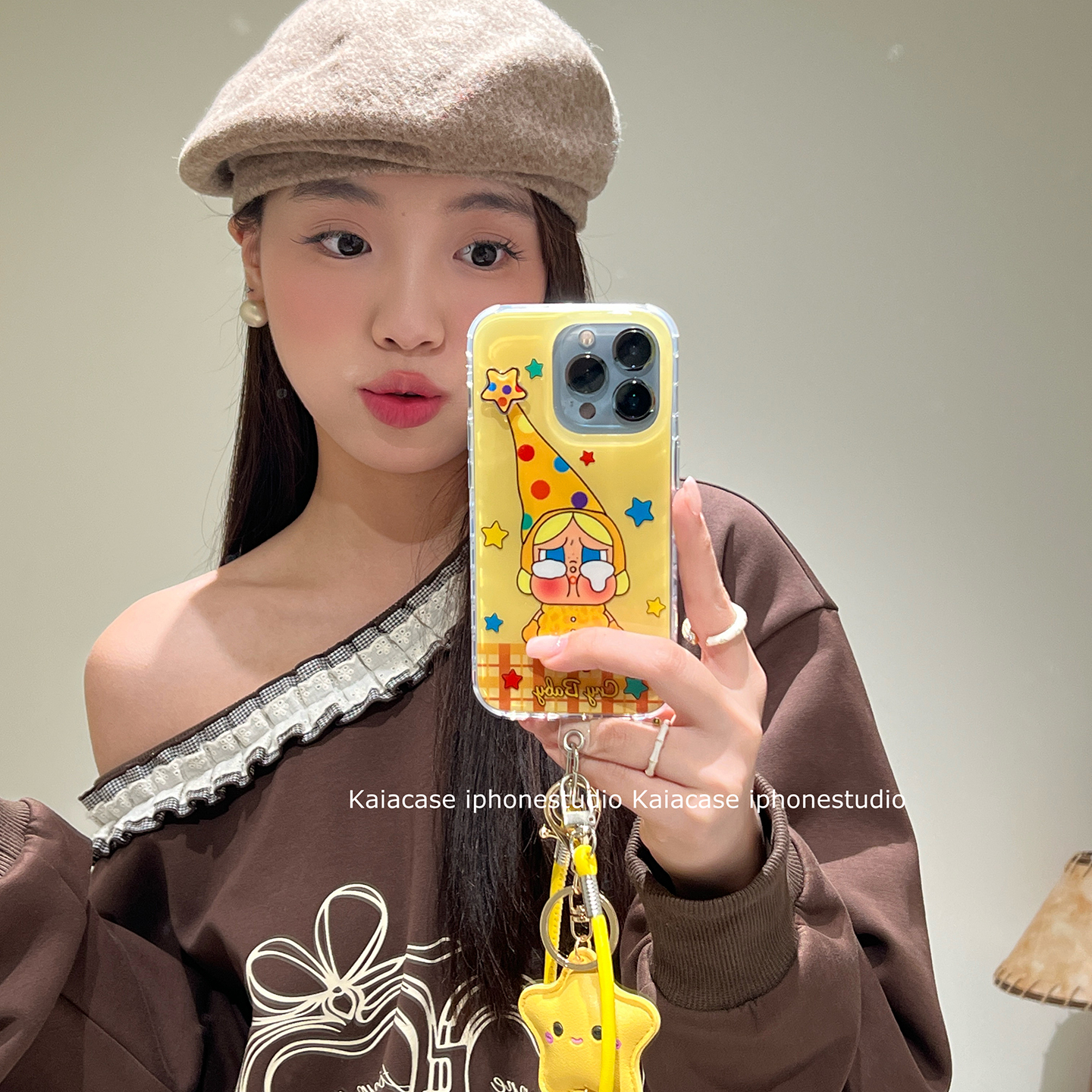 帽子哭娃旋转星星公仔适用于苹果