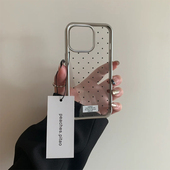 ins黑色波点适用苹果14plus手机壳iphone13pro保护套15promax新款 8plus简约xsmax银se3 xr女生7 ip12 11防摔x