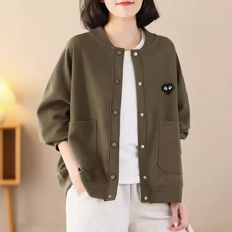大码休闲新款开衫卫衣薄外套2026春秋宽松气质百搭上衣女士棒球服,女装/女士精品,常规大码外套,淘宝优惠券,粉丝福利购,淘宝优惠卷