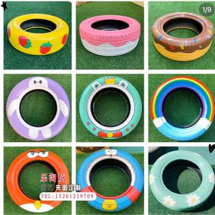 轮胎改造景观 幼儿园轮胎工艺品 定制轮胎创意改造 纯色轮胎彩绘