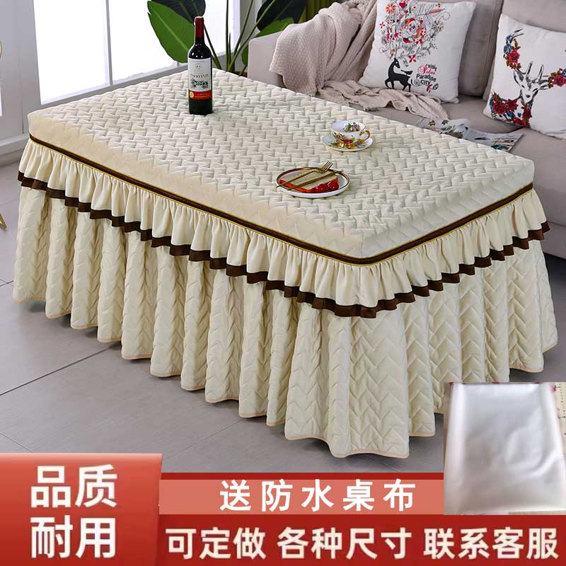 毛绒烤火罩加厚暖绒电炉罩烤火桌子罩长方形新款裙电暖炉桌罩取暖