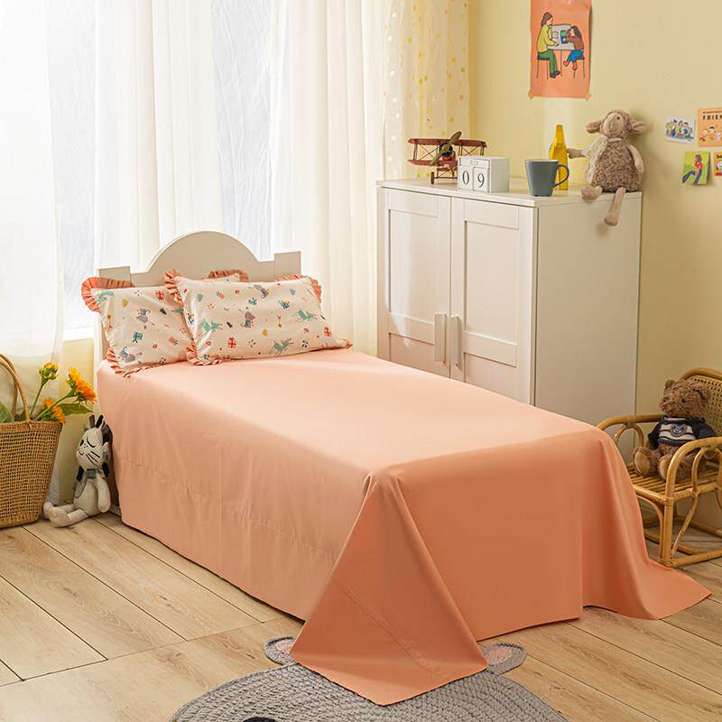 清货儿童加厚全棉纯色床单 纯棉斜纹棉单人糖果色素色小床单