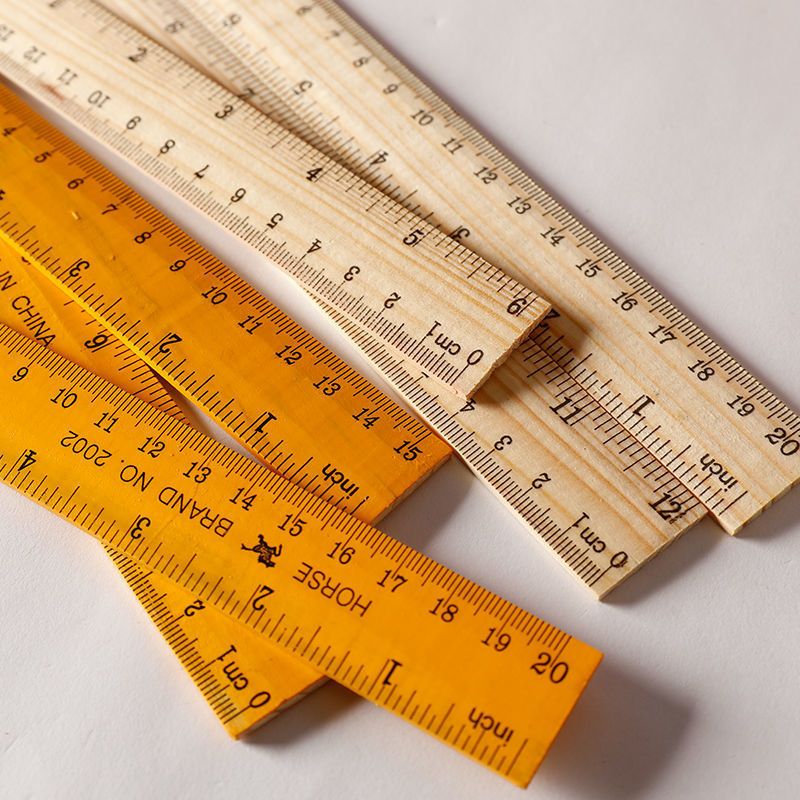 尺子裁缝专用双刻度尺子单面15cm-30cm木质直尺 教具木尺 裁缝 学