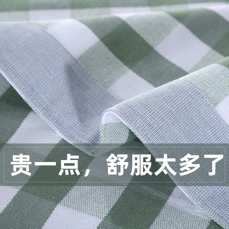夏季纯棉老粗布三件套全棉床单单件加厚褥单被单格子单人双人简约