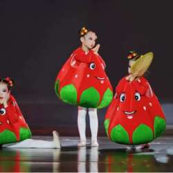 高州荔枝妹少儿群舞荔枝熟了演出服装儿童荔枝红了舞蹈表演服装