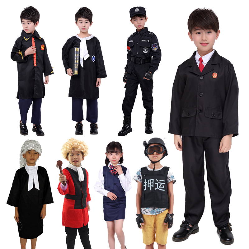 六一儿童职业扮演服装博士服护士机长空姐科学家教师表演出角色服
