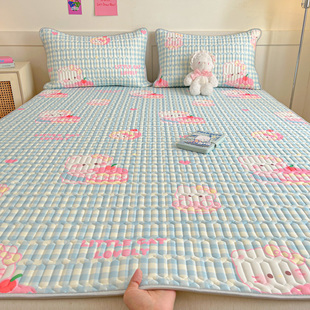 2026新款 卡通乳胶凉席可机洗冰丝席三件套宿舍席子学生夏凉垫床单