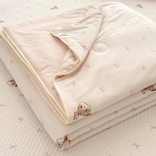 ins萌趣凉感丝夏凉被2026新款 儿童空调被学生单双人可机洗薄被子2