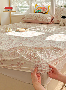 泡芙棉床笠单件2026新款床垫保护罩180x200cm床罩非全纯棉三件套3
