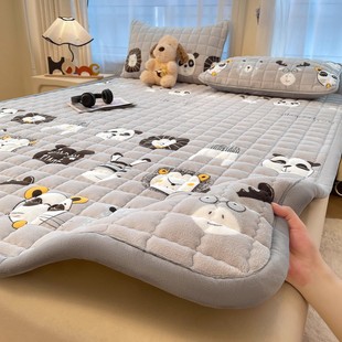 加厚牛奶绒床垫软垫家用卧室冬季 保暖家用床褥珊瑚绒床单垫被褥子
