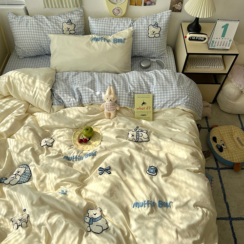 超柔水洗棉四件套可爱卡通希高地