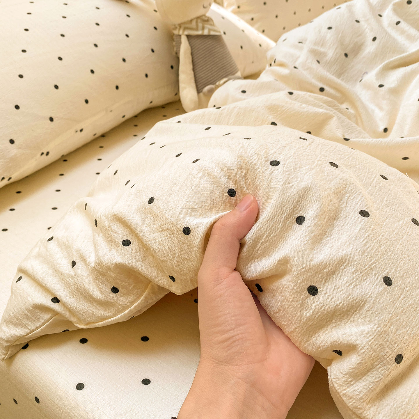 法式波点双层纱被套单件2025新款非全纯棉被罩单人单独宿舍三件套