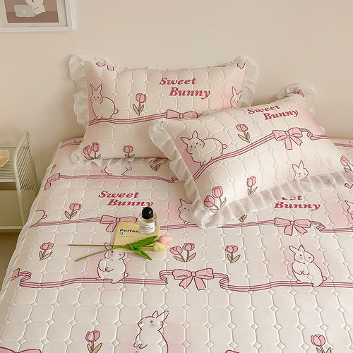 公主风床裙款乳胶凉席夏凉被四件套夏季少女心冰丝空调席子三件套