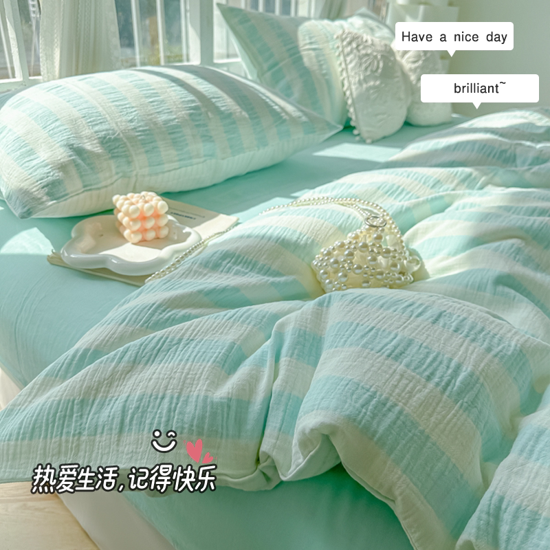 被套susan苏杉水洗棉简约条纹夏