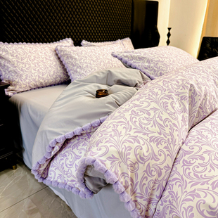 法式 非全棉纯棉被套床单床笠 复古毛球边云朵棉床上四件套2026新款