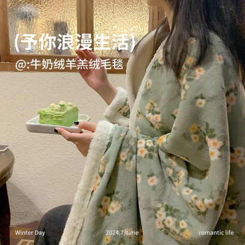 ins风毛毯牛奶羊羔绒四季通用