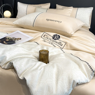 巨好看 夏凉被套床单非全纯棉 四件套高级感冰丝床上用品2026新款