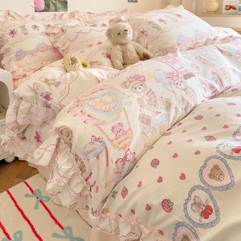 洛丽塔公主风水洗棉床上四件套