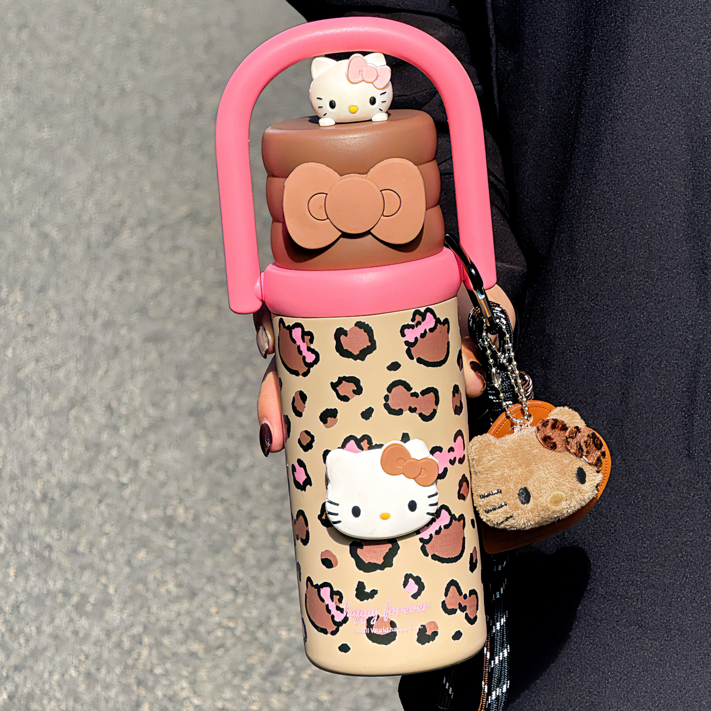 一杯三饮复古豹纹保温杯