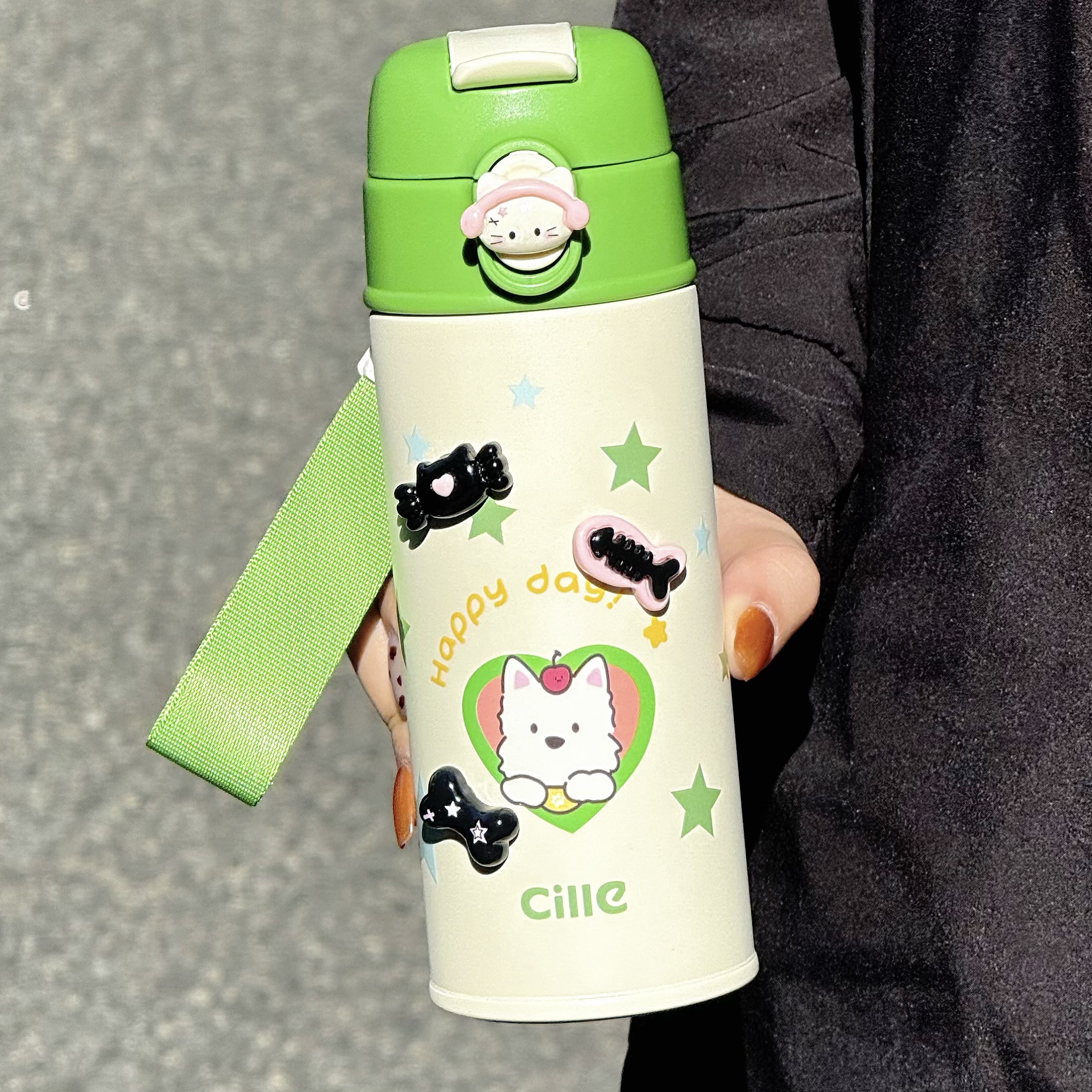 希乐保温杯可爱卡通吸管杯