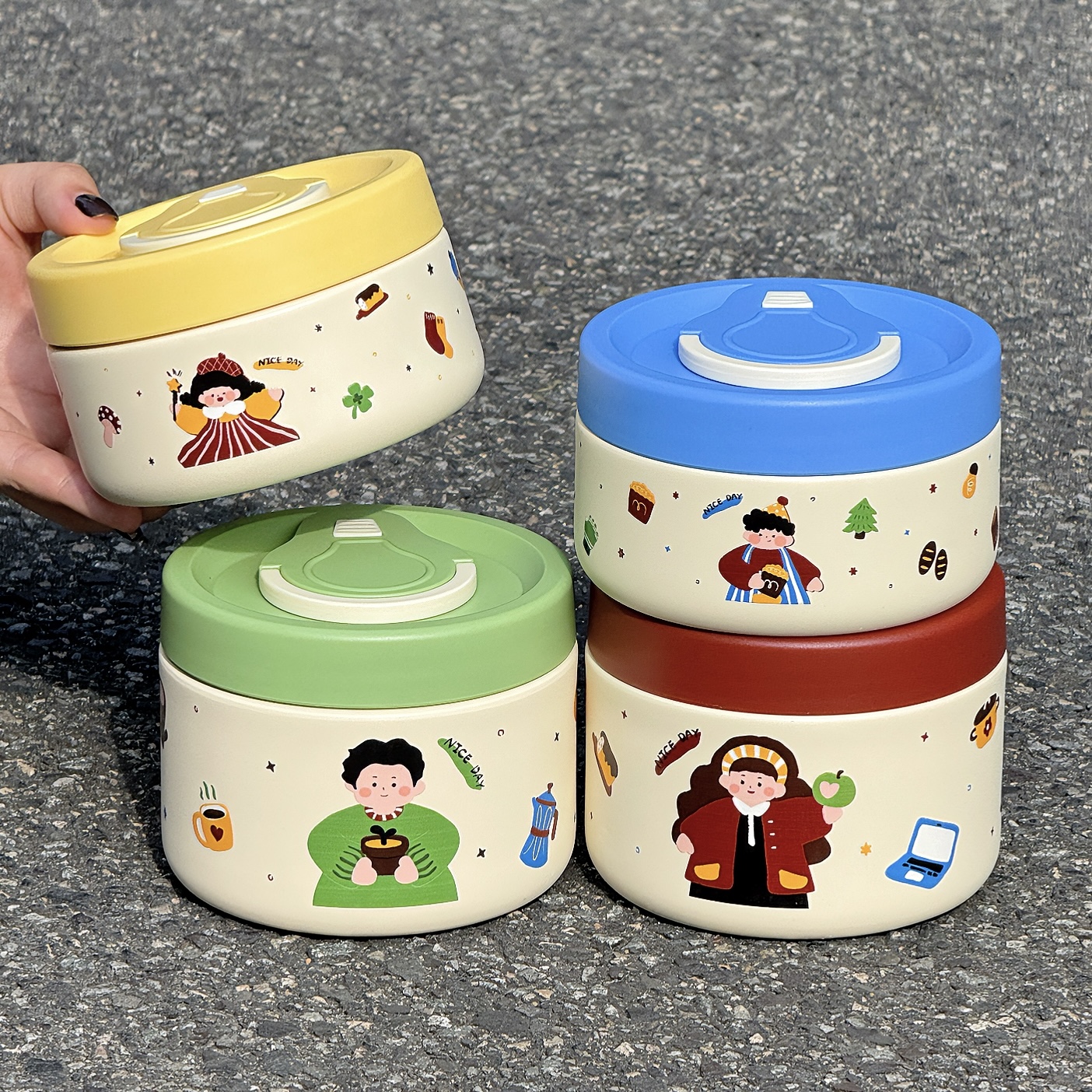 一家四口保温盒不锈钢餐盒