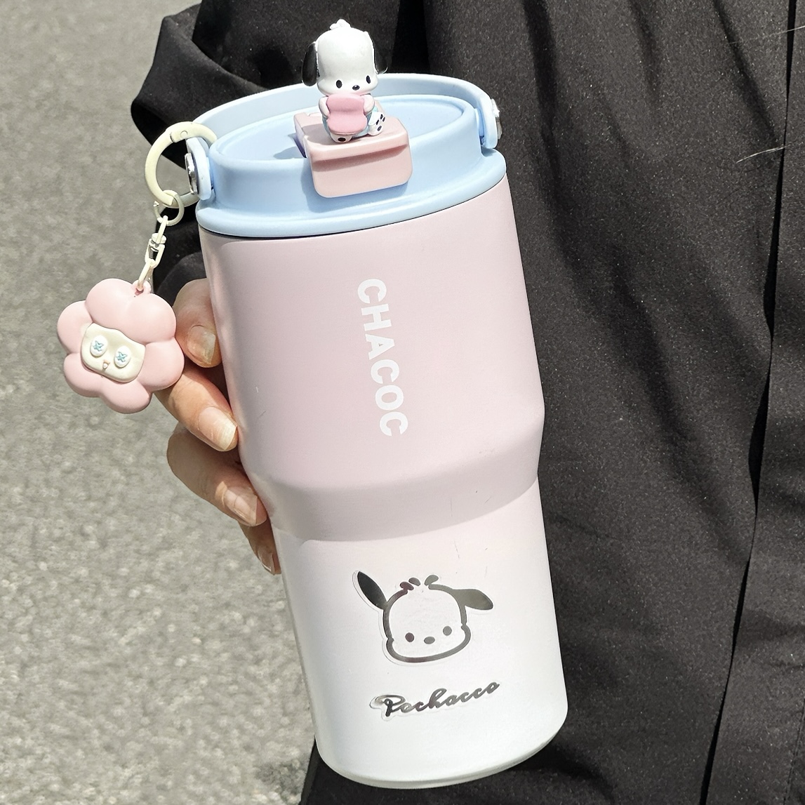 帕恰狗双饮水杯不锈钢ins风