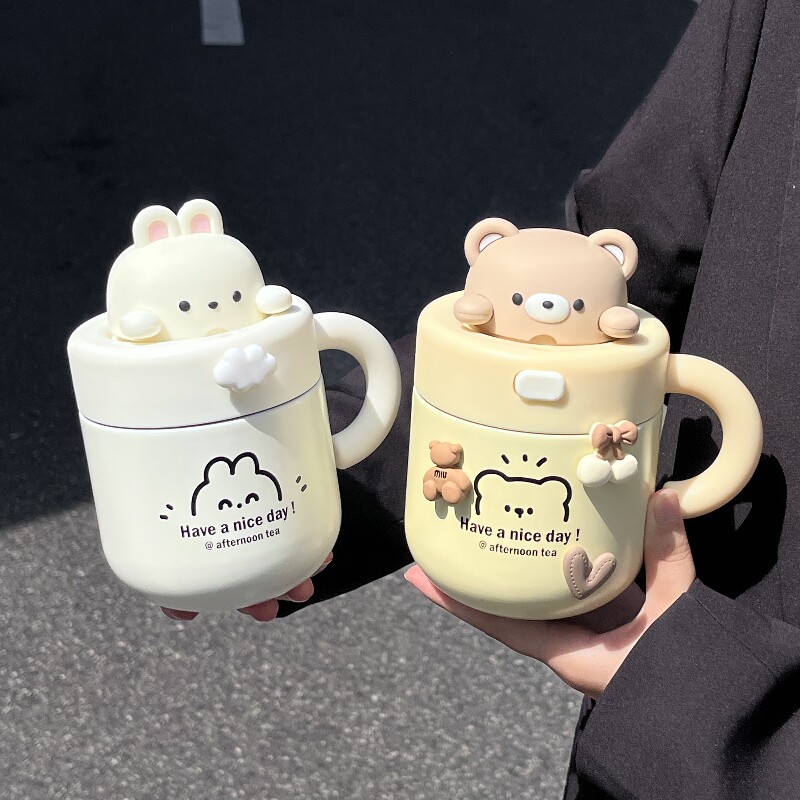 奶fufu保温杯学生杯子男女喝水杯情侣卡通高颜值生日礼物吸管杯高性价比高么？