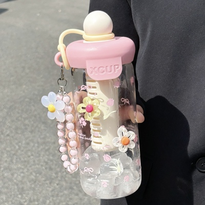 多巴胺水杯女生高颜值带吸管玻璃