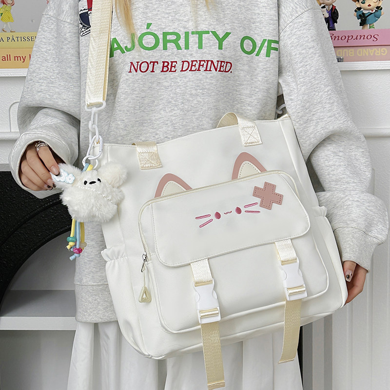 小众感单肩包女新款韩版可爱学生上课补习包百搭潮流斜挎手提女包