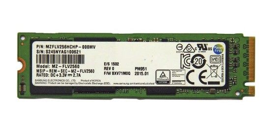 samsung/三星 pm951 256g ssd nvme m.2 固态硬盘 含win10