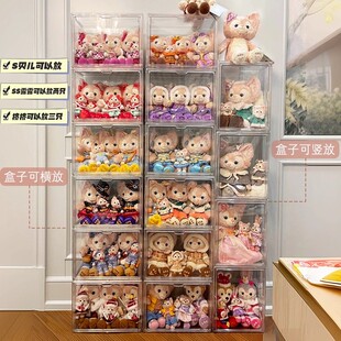 展示柜架收纳盒娃娃M贝公仔琳娜贝尔手办LABUBU大天使透明防尘罩