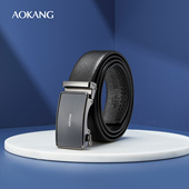 真皮自动扣腰带新款 男式 名牌裤 奥康皮带男士 带头层牛皮商务裤 腰带