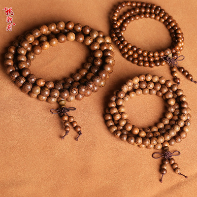 桃韵阁鸡翅木念珠纹理清晰