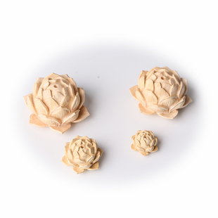 桃韵阁黄杨木莲花莲蓬吊坠毛衣链背云饰品雕刻木雕配饰