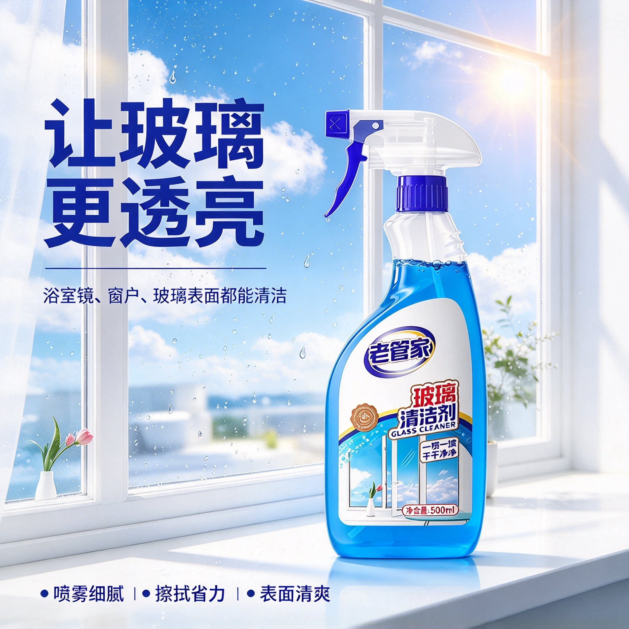 老管家玻璃浴室清洁剂强力去污水