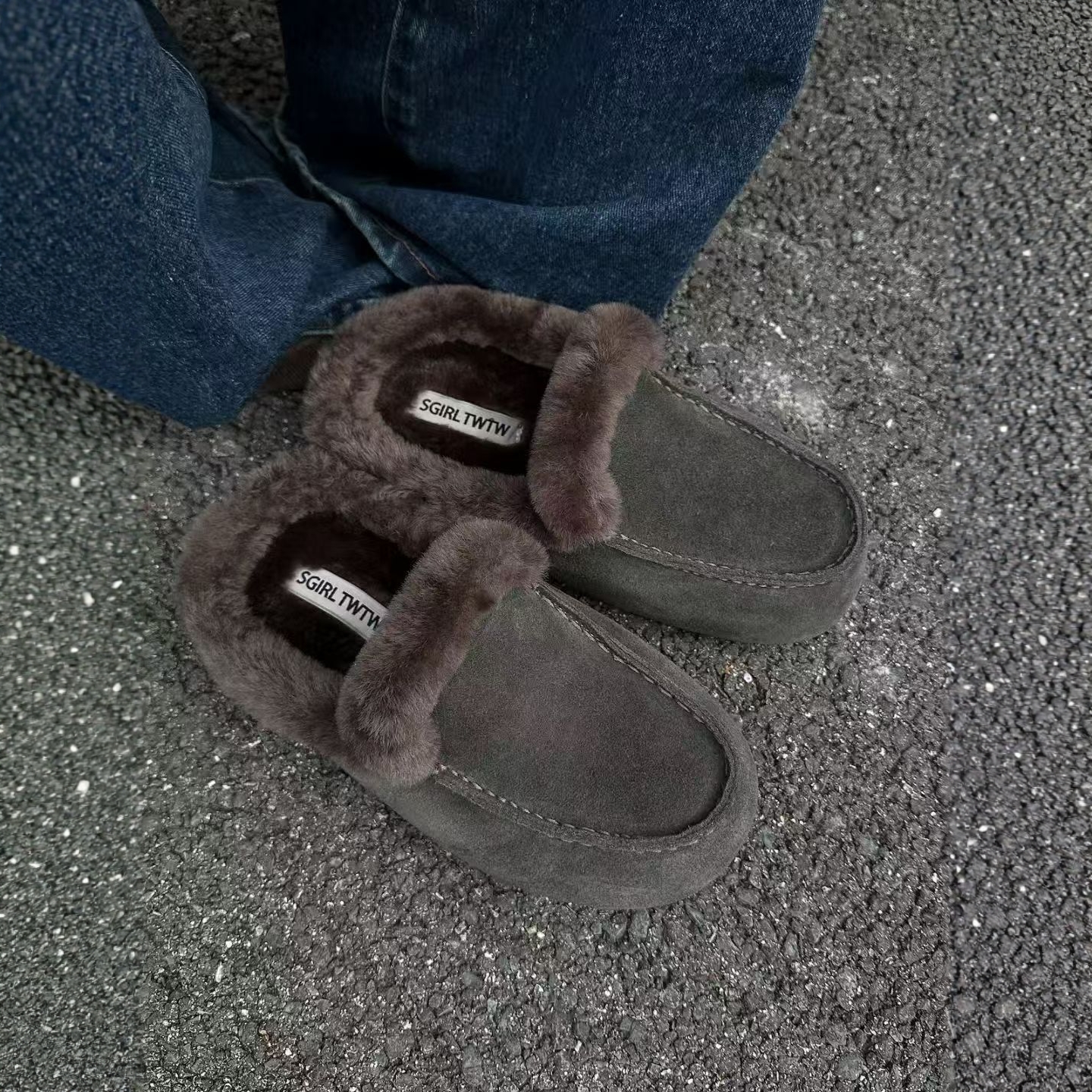 SGIRLTWTW加绒冬季磨砂皮女鞋