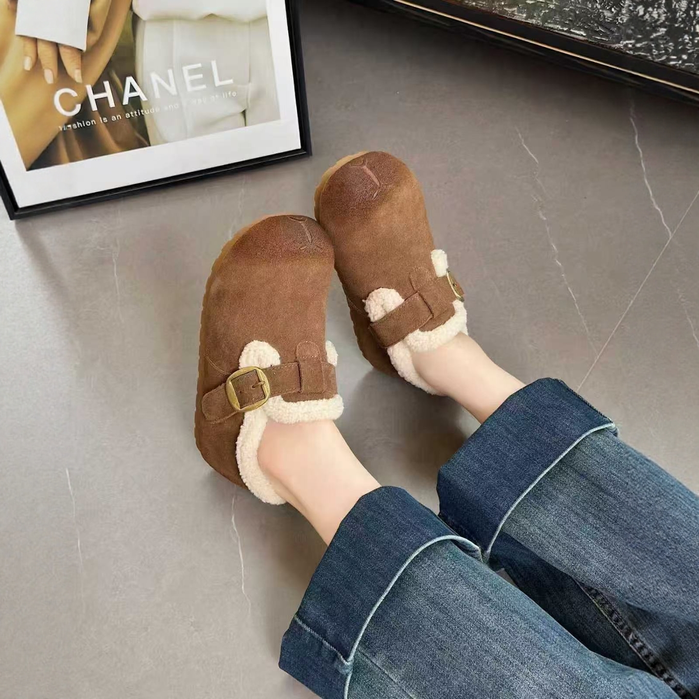 翻毛皮内增高加厚绒雪地靴女鞋