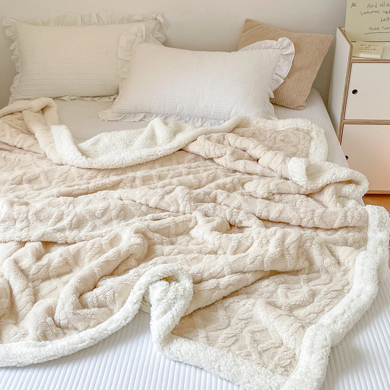 INS 북유럽 소파 담요 사무실 낮잠 담요 싱글 기숙사 더블 레이어 두꺼운 에어컨 산호 벨벳 담요 2