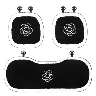 汽车坐垫冬季长毛绒加绒山茶花车内座椅加热座垫子女生士四季通用