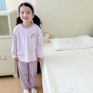 家居服 长裤 软糯氛围感拉满 秋冬儿童高品质抗静电珊瑚绒圆领长袖