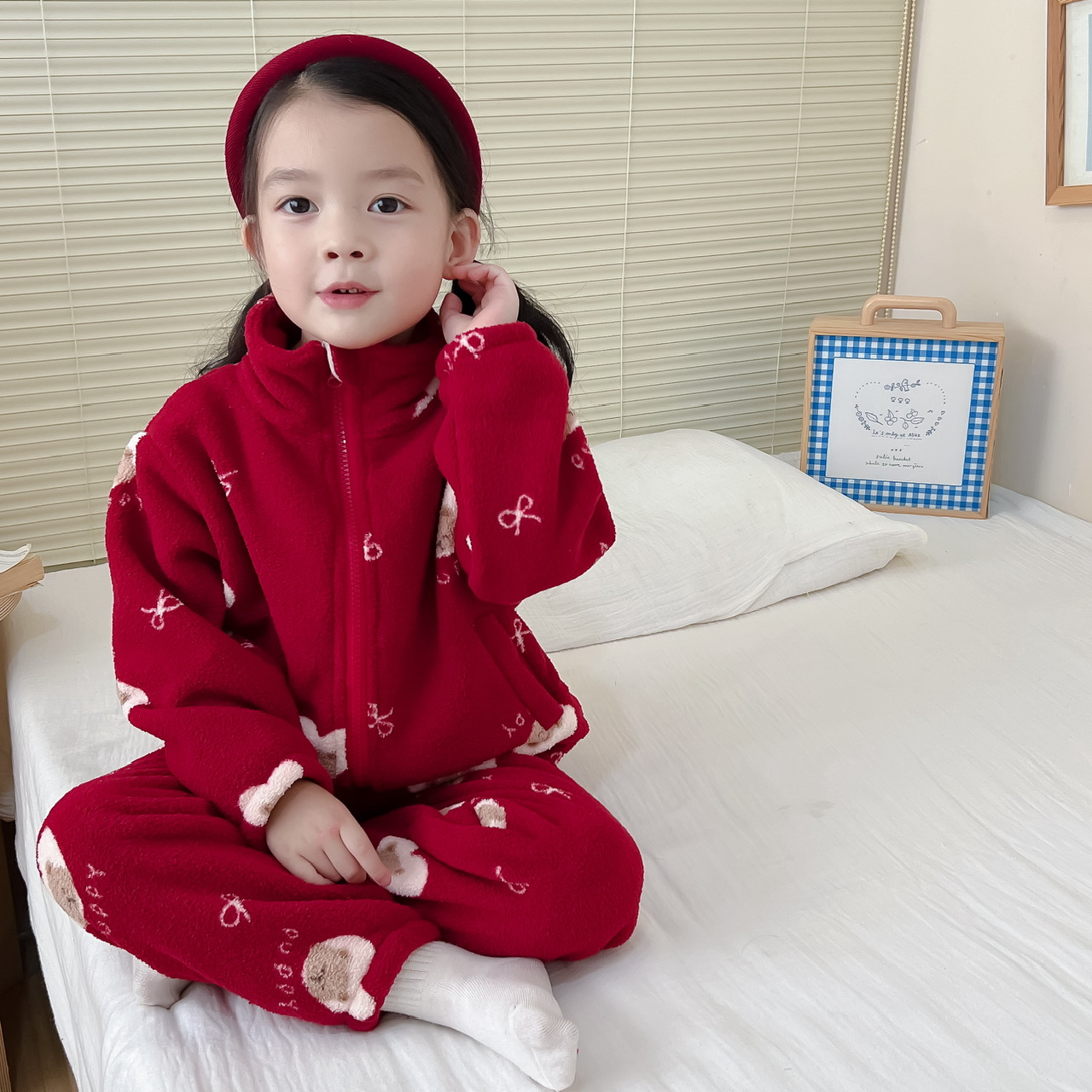 秋冬新品男女儿童法兰绒睡衣套装