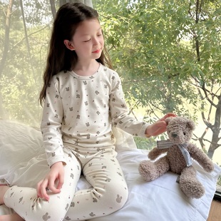 洋气感拉满~韩版儿童无骨磨毛秋衣裤套装软糯亲肤保暖无束缚内衣