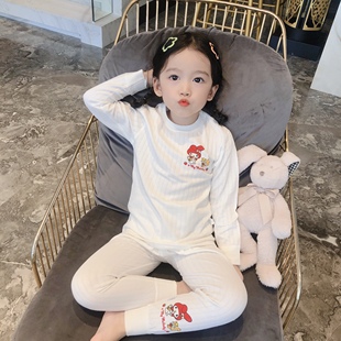 女宝纯棉秋衣秋裤婴儿分体套装男宝秋衣秋裤无骨女童春秋款家居服