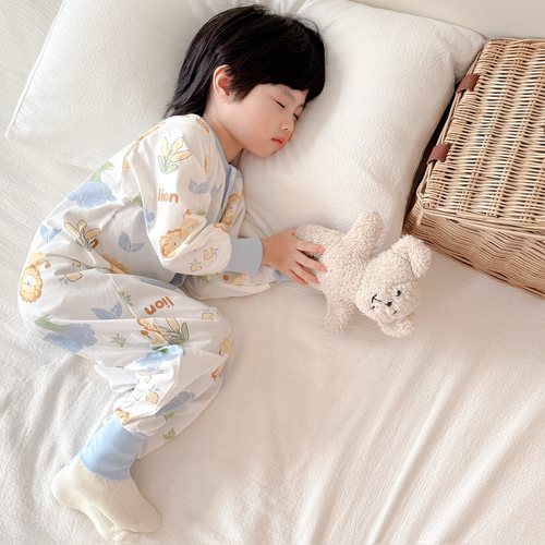 秋冬薄款纯棉A类宝宝睡袋家居服