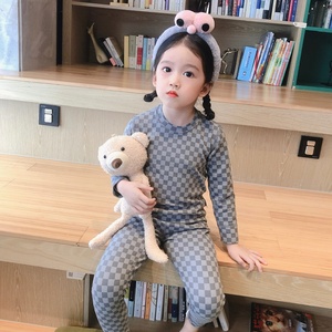 韩国男孩睡衣套装德绒家居服春秋女童保暖内衣宝宝无骨秋衣秋裤冬