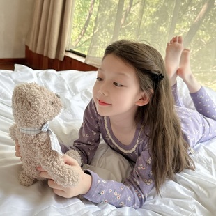 韩版高级洋气女童磨毛秋衣秋裤贴身亲肤舒适保暖内衣套装男童睡衣