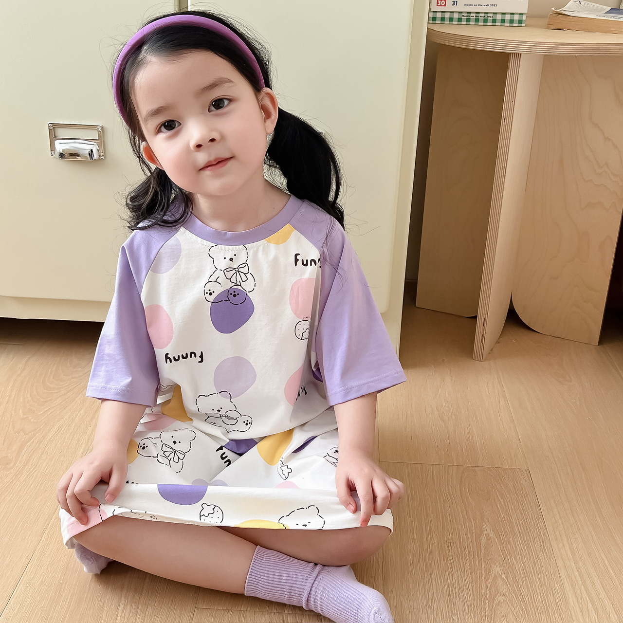 甜美萌趣卡通亲子睡裙~夏季睡衣