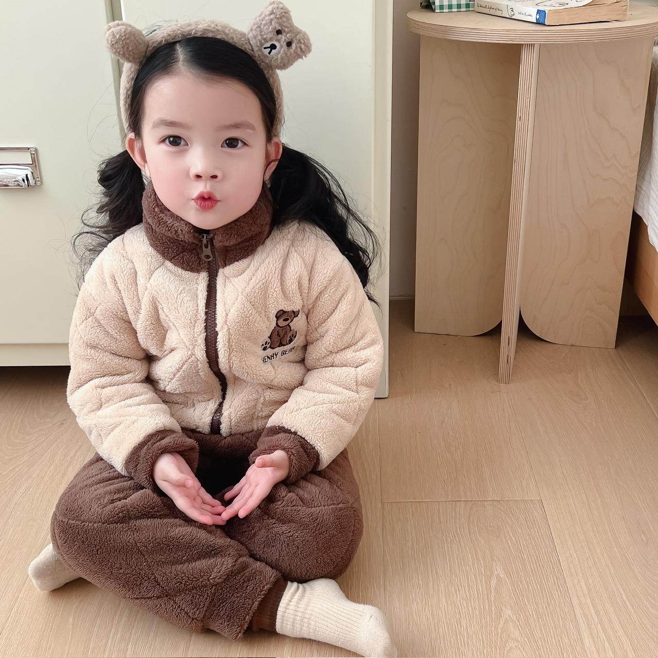 儿童特厚家居服冬季法兰绒睡衣